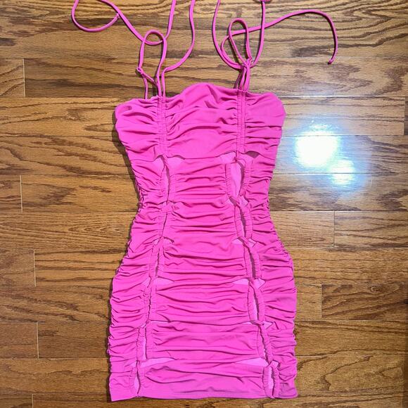 NWT Revolve NBD Hot Pink Diem Bodycon Cutout Mini Dress Barbiecore Size Small - Picture 13 of 16